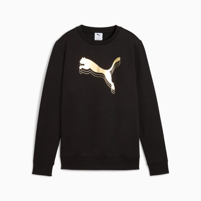 Sudadera Essentials Metallic con cuello redondo para mujer