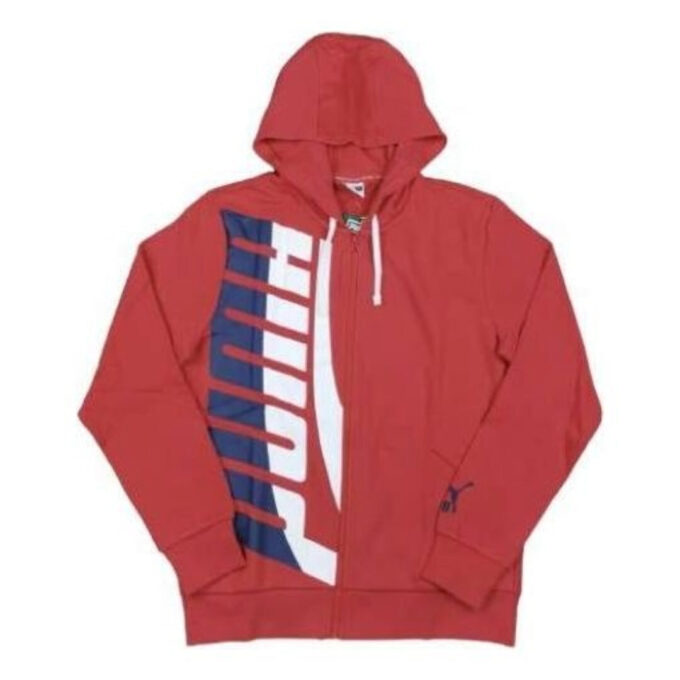 Sudadera informal con capucha y cremallera “Rojo, blanco y azul”