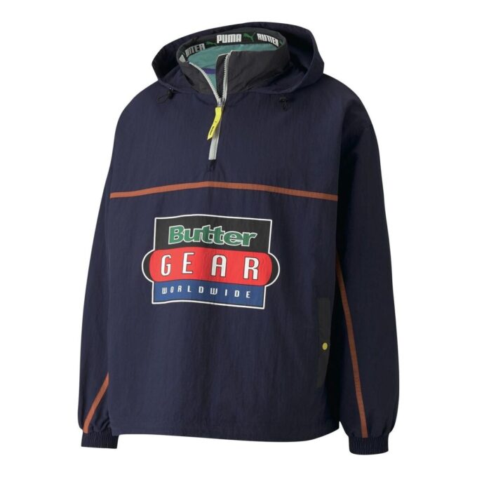 Sudadera ligera con capucha y media cremallera PUMA x Butter Goods “Azul marino”