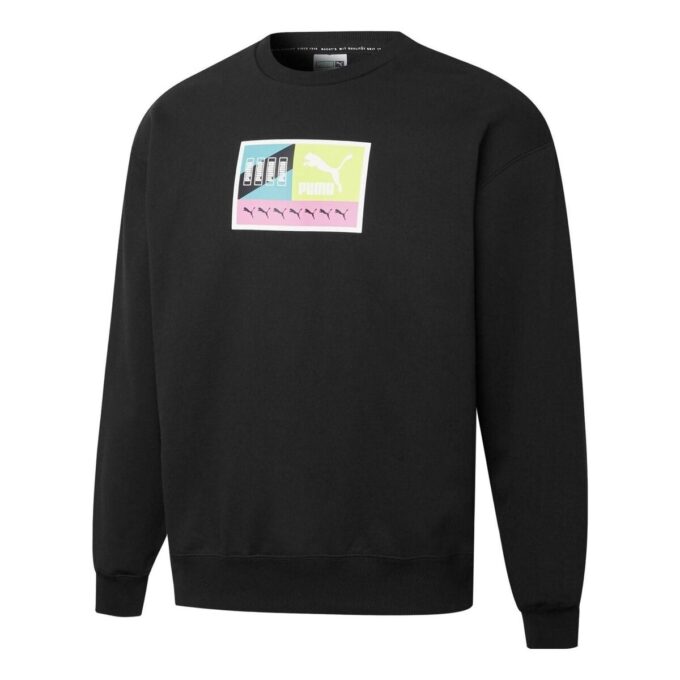 Sudadera negra con cuello redondo y múltiples posiciones Brand Love