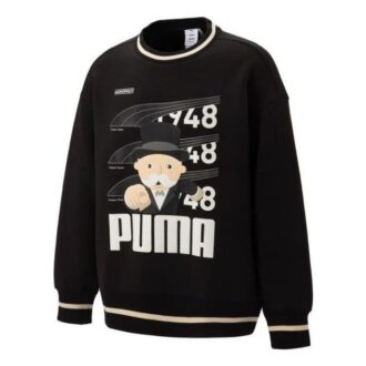 Sudadera negra con el logotipo de PUMA x Staffonly x Monopoly