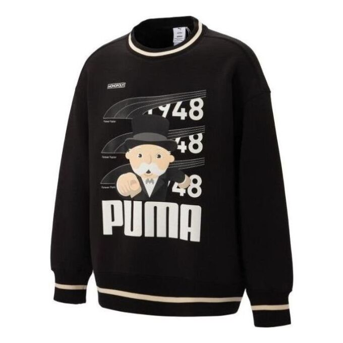 Sudadera negra con el logotipo de PUMA x Staffonly x Monopoly