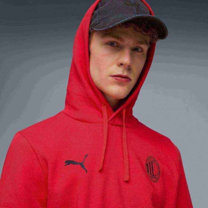 Sudadera polar con capucha de fútbol AC Milan Soccer Essentials para hombre Sudadera polar con capucha de fútbol AC Milan Soccer Essentials para hombre
