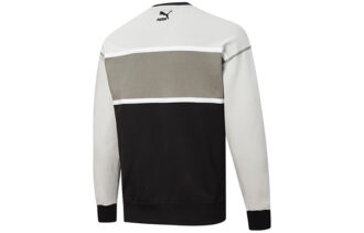Sudadera retro de corte regular “Negro, blanco y gris”