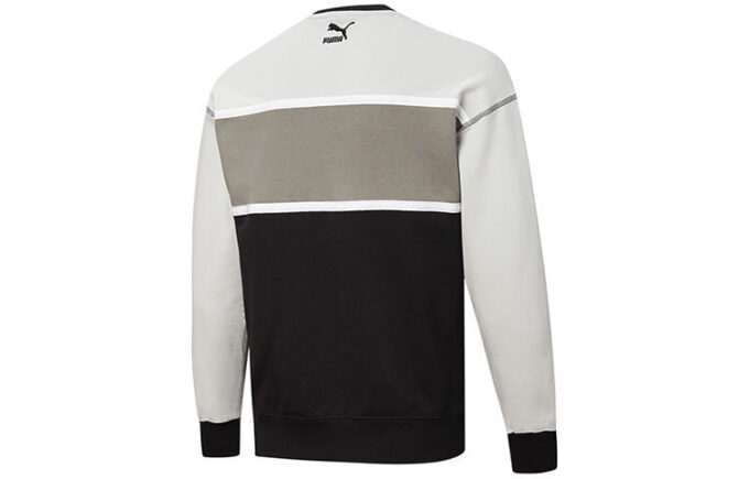 Sudadera retro de corte regular “Negro, blanco y gris”