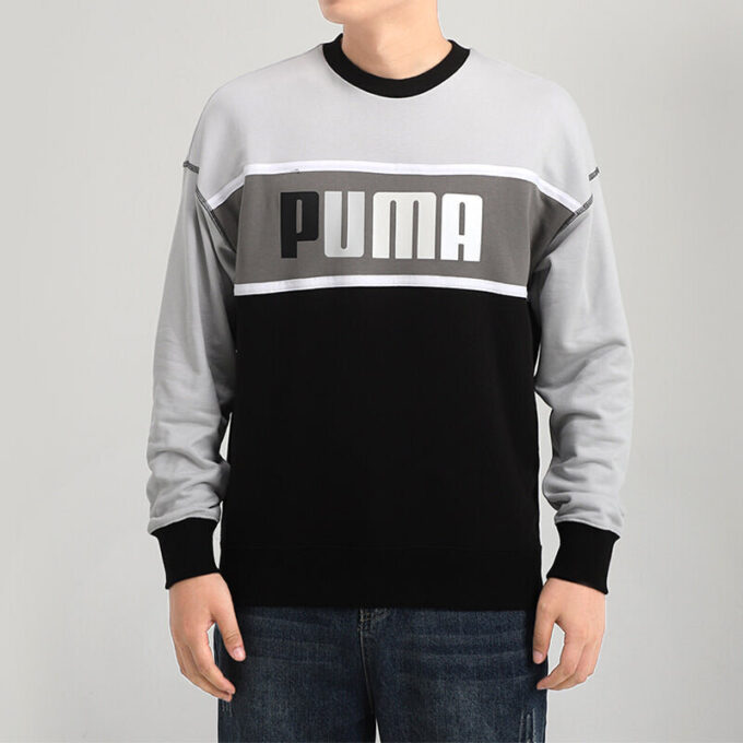 Sudadera retro de corte regular “Negro, blanco y gris”