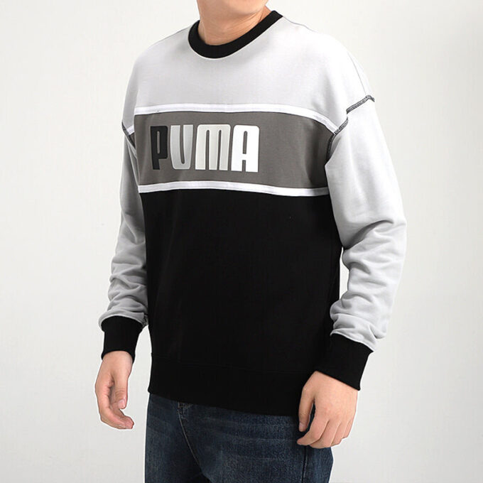 Sudadera retro de corte regular “Negro, blanco y gris”