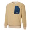 Sudadera retro de sherpa con cuello redondo “Marrón”