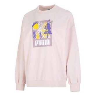 Sudadera rosa con cuello redondo y mangas abullonadas FF (mujeres)