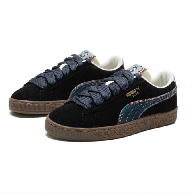 Suede Bz Emb “Negro Azul Marino Mazapán Azul Claro”