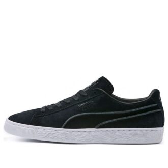 Suede Classic “Costuras expuestas – Negro y blanco”