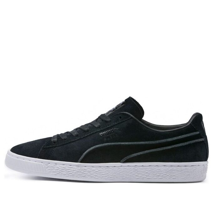 Suede Classic “Costuras expuestas – Negro y blanco”
