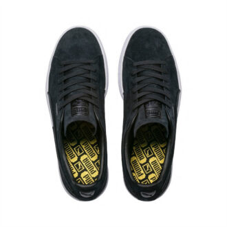 Suede Classic “Costuras expuestas – Negro y blanco”