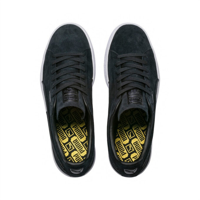 Suede Classic “Costuras expuestas – Negro y blanco”