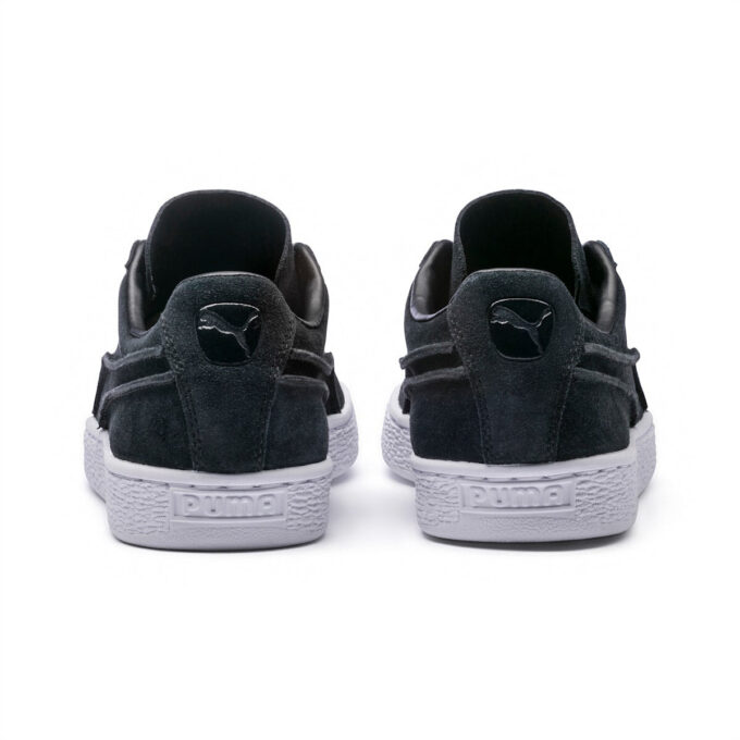 Suede Classic “Costuras expuestas – Negro y blanco”