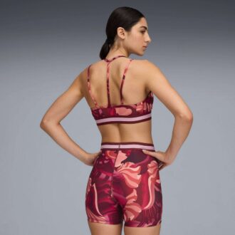 Sujetador deportivo de bajo impacto con cinta floral para mujer, que absorbe la humedad