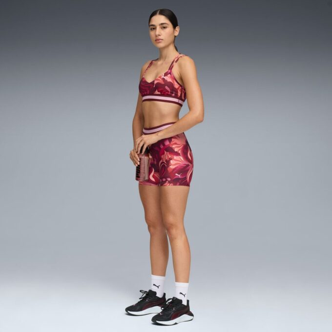 Sujetador deportivo de bajo impacto con cinta floral para mujer, que absorbe la humedad