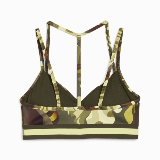Sujetador deportivo de bajo impacto con cinta floral para mujer, que absorbe la humedad