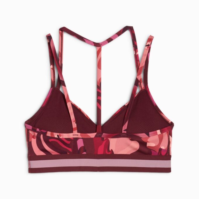 Sujetador deportivo de bajo impacto con cinta floral para mujer, que absorbe la humedad