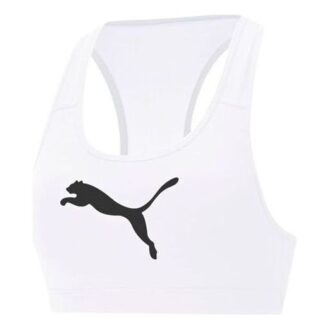 Sujetador deportivo Mid 4Keeps Graphic para mujer, color blanco