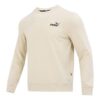 Suéter beige con cuello redondo y logo pequeño de Ess