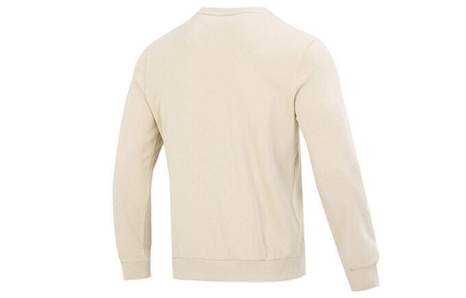 Suéter beige con cuello redondo y logo pequeño de Ess