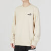 Suéter beige con cuello redondo y logo pequeño de Ess