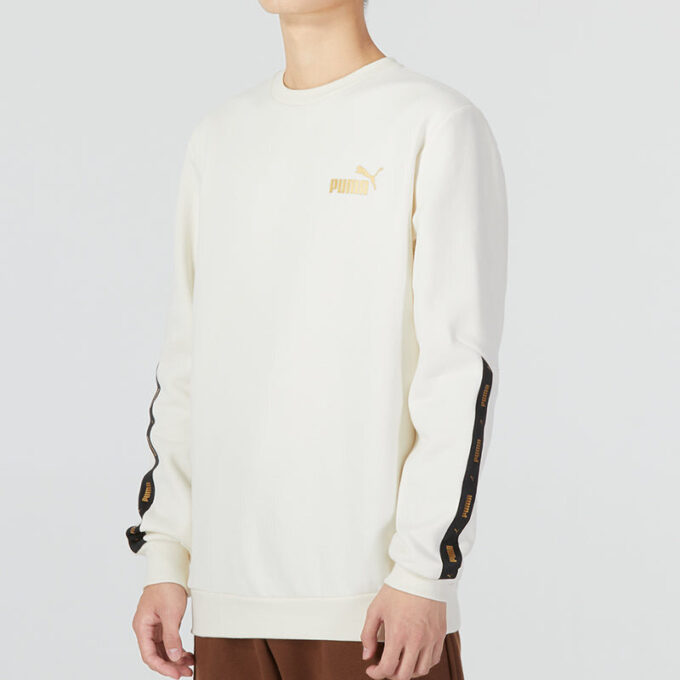 Suéter blanco con logo metálico de Ess