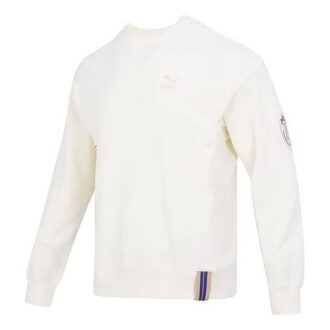 Suéter con insignia del equipo en beige