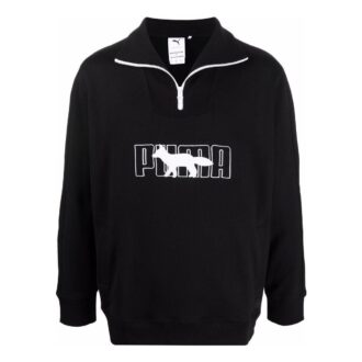 Suéter con media cremallera PUMA x Maison Kitsun “Negro y blanco”