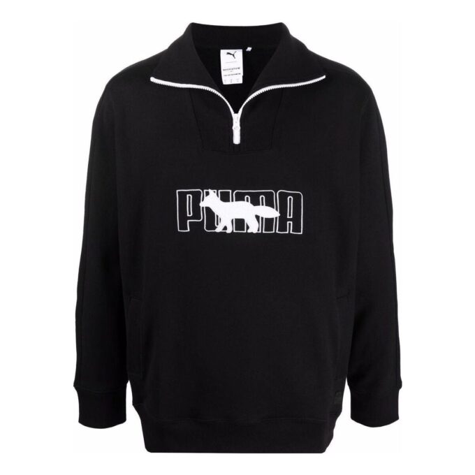 Suéter con media cremallera PUMA x Maison Kitsun “Negro y blanco”