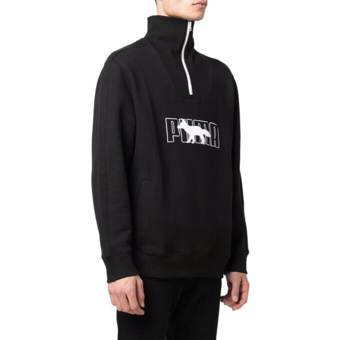 Suéter con media cremallera PUMA x Maison Kitsun “Negro y blanco”