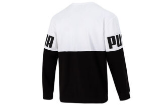Suéter de cuello redondo con alfabeto en bloques de color, negro y blanco