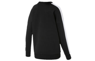 Suéter de cuello redondo para mujer, color negro y blanco