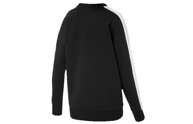 Suéter de cuello redondo para mujer, color negro y blanco