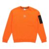 Suéter informal holgado de cuello redondo color naranja llama