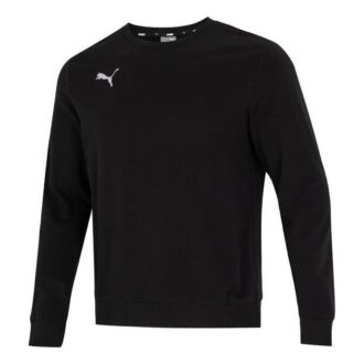 Suéter negro con cuello redondo y logotipo de ESS