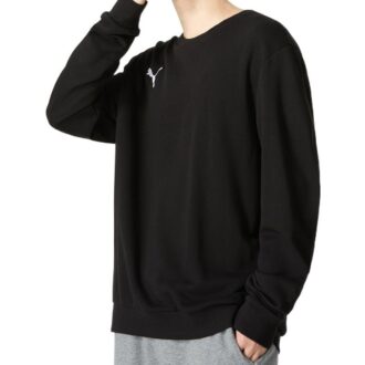 Suéter negro con cuello redondo y logotipo de ESS