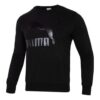 Suéter negro de cuello redondo con logotipo clásico