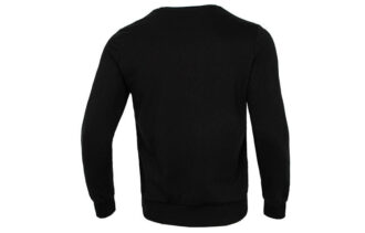 Suéter negro de cuello redondo con logotipo clásico