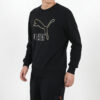 Suéter polar estampado clásico para hombre, negro y dorado