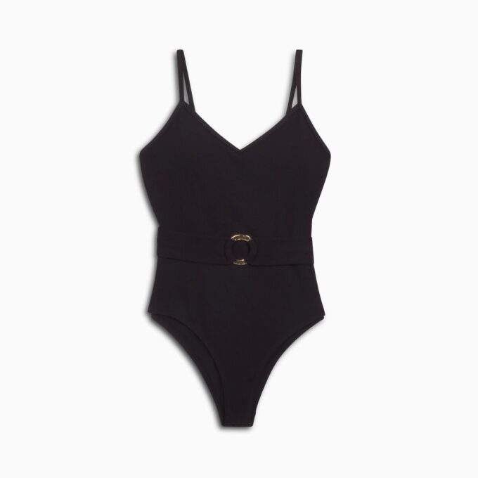 Traje de baño de una pieza con cinturón para mujer Swim