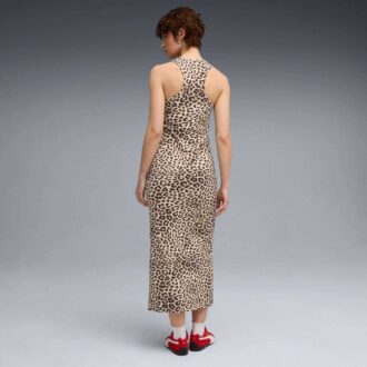 Vestido ajustado con estampado animal de leopardo de lujo para mujer