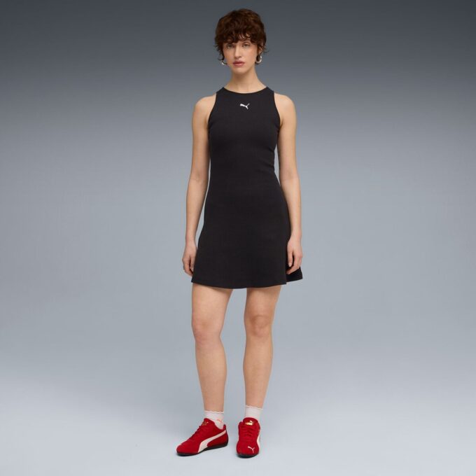 Vestido de canalé para mujer, básico de armario Vestido de canalé para mujer, básico de armario