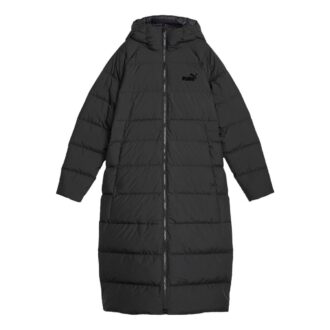 (WMNS) Abrigo largo de plumas con capucha “Negro”