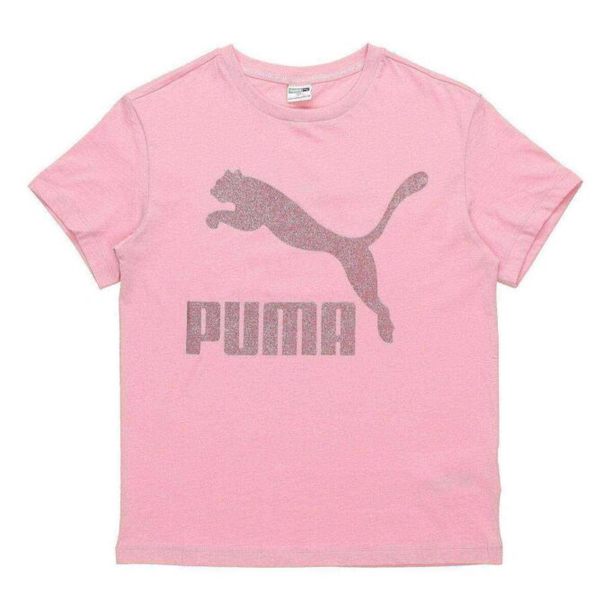 (WMNS) Camiseta de cuello redondo con estampado de logotipo en rosa