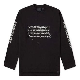 (WMNS) Camiseta de manga larga con cuello redondo Fenty de Rihanna “Negro”