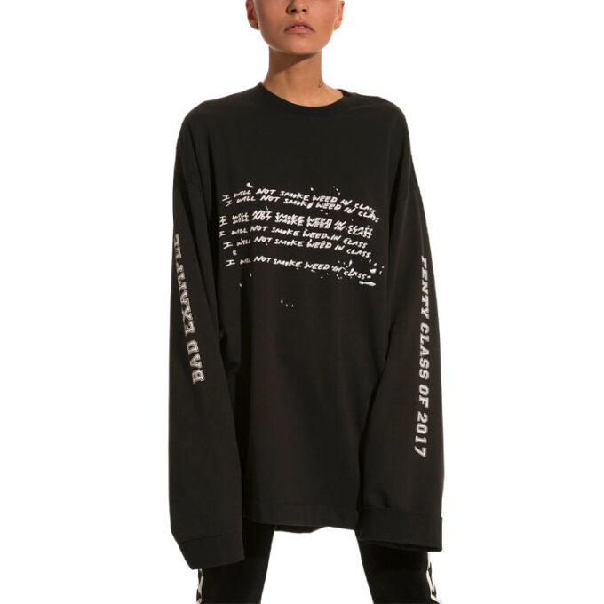 (WMNS) Camiseta de manga larga con cuello redondo Fenty de Rihanna “Negro”