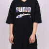 (WMNS) Camiseta deportiva informal de manga corta con estampado de letras en negro