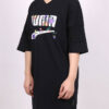 (WMNS) Camiseta deportiva informal de manga corta con estampado de letras en negro